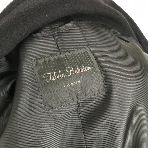 Aritzia Talula Babaton Black Wool Cashmere Blend Coat (L) (Repaired) - Picture 3 of 14
